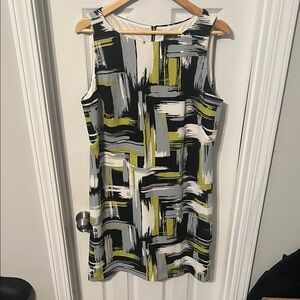EUC Jessica Howard Black/Gray/White/Lime Dress Size 16
